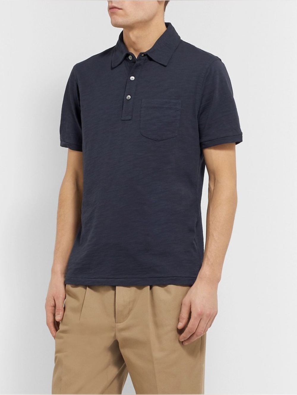 Alex Mill - Slim-Fit Slub Cotton-Jersey Polo Shirt - Blue